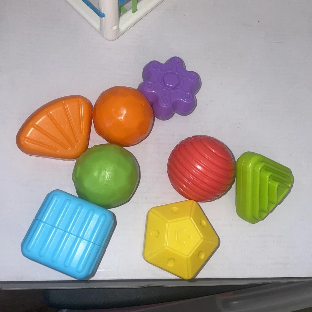 Sensory Brain Development‎ Toy Elastic Bands Push Thru Shapes & Colors Textures